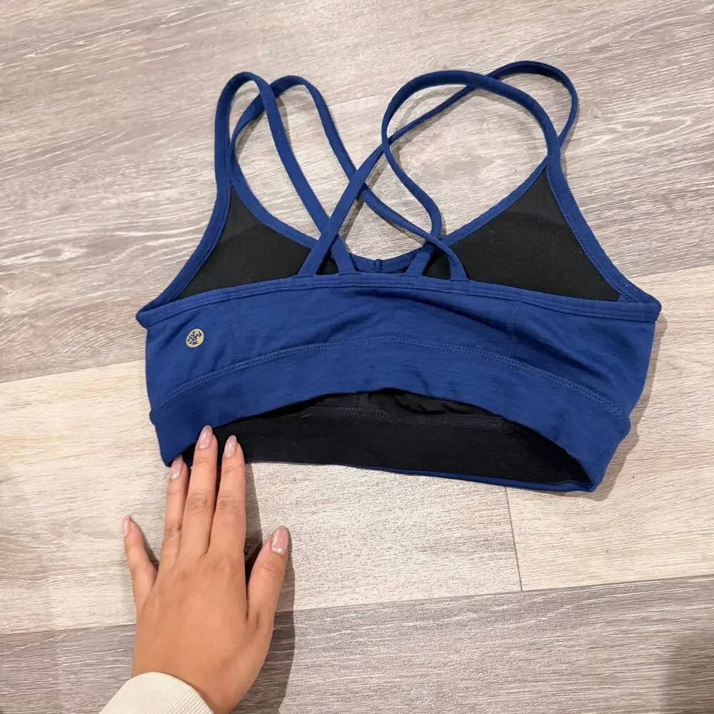 Manduka Racerback Navy Blue Sports Bra Size Small